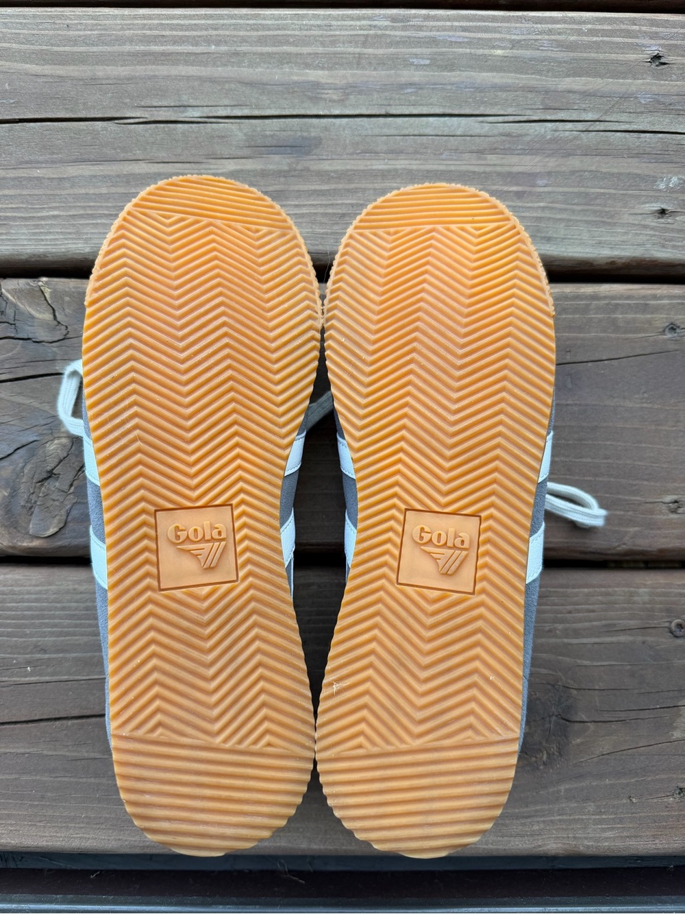 Gola Gray Suede Elan Sneakers with White Stripes and Gum Sole - Picture 8 of 8